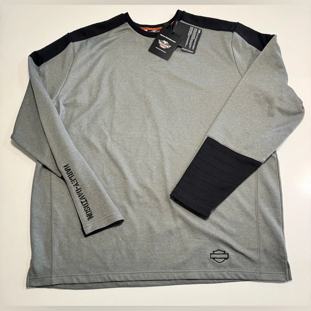 Harley Davidson Performance Long Sleeve Shirt Infrared Gray Size XL Motorcycle - Picture 1 of 14